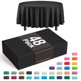 Black Round Plastic Table Cover | Case of 48